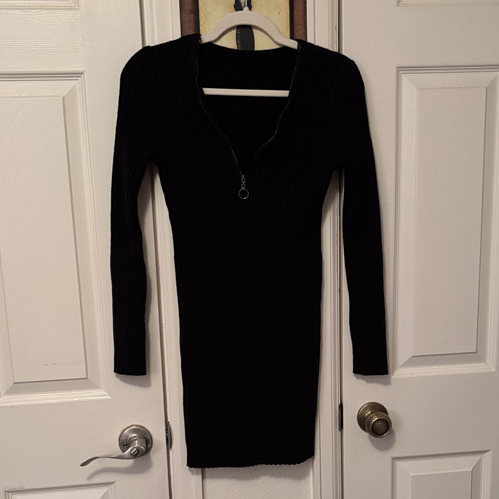 Amazon Black Long Sleeve Dress with Zipper
